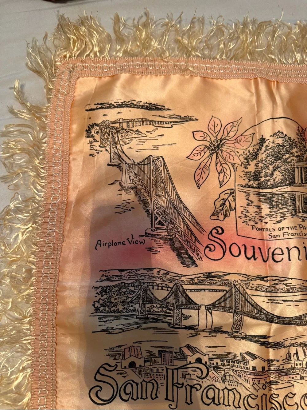 San Francisco - Oakland Souvenir Decorative Silk Pillow Cover